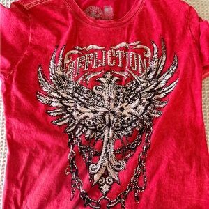 Affliction Red Graphic Shirt